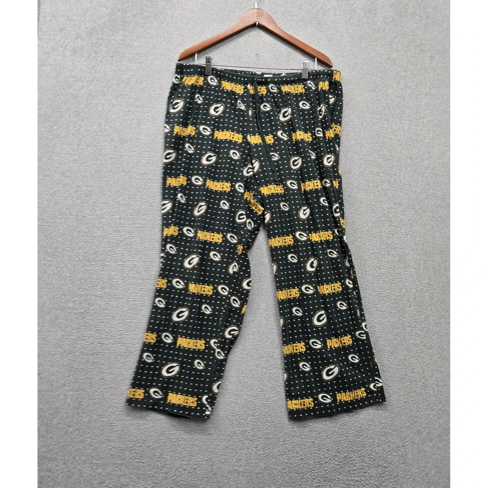 Green Bay Packers Boys Sleepwear 18/20 Green Pajama Pants Logo Graphic Allover